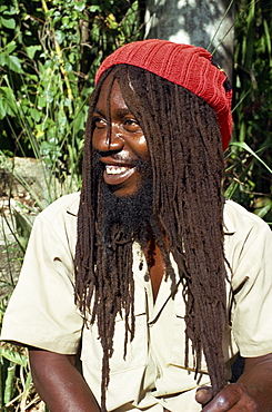 Portrait of a Rastafarian, Charlotte Amalie, St. Thomas, Virgin Islands, West Indies, Caribbean, Central America