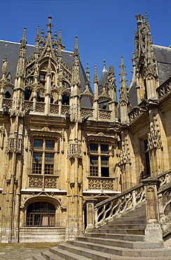 Flamboyant gothic architecture of the 14th century, Palais de Justice in the city of Rouen, Haute Normandie, France