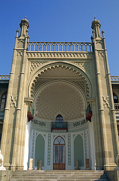 Moorish entrance to the Alupka Palace in Yalta, Ukraine, Europe