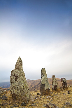 Ancient tombs, Zorats Karer (Karahundj) (Carahunge) (speaking stones), Sisian, Armenia, Central Asia, Asia 