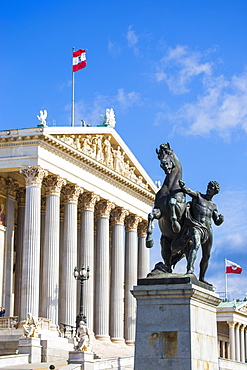 The Austrian Parliament building, Vienna, Austria, Europe