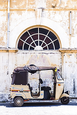 Tuktuk in the Old Town of Galle, UNESCO World Heritage Site on the South Coast of Sri Lanka, Asia