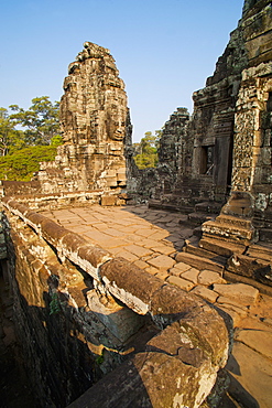 Face on a stupa at Bayon Temple, Angkor Temples, UNESCO World Heritage Site, Siem Reap, Cambodia, Indochina, Southeast Asia, Asia