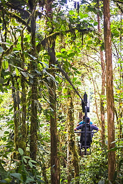 Mashpi Lodge Sky Bike in the Choco Rainforest, an area of Cloud Forest in the Pichincha Province of Ecuador, South America