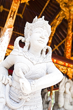 Stone statue, Pura Tirta Empul Hindu Temple, Tampaksiring,  Bali, Indonesia, Southeast Asia, Asia