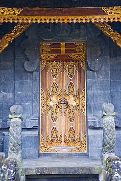 Beautiful gold door at Besakih Temple (Pura Besakih), Bali, Indonesia, Southeast Asia, Asia