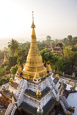 Kyaik Tan Lan Pagoda, the hill top temple in Mawlamyine, Mon State, Myanmar (Burma), Asia