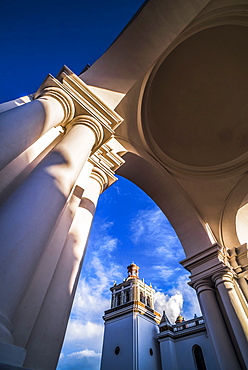 Copacabana Cathedral (Basilica of Our Lady of Copacabana) at sunset, Copacabana, Bolivia, South America