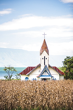 Church at Lake Toba (Danau Toba), North Sumatra, Indonesia, Southeast Asia, Asia