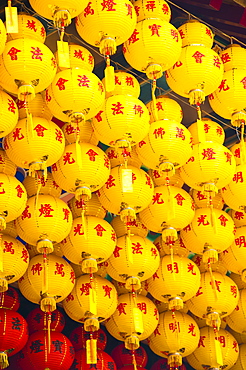 Brightly coloured Chinese lanterns at Kek Lok Si Temple, Penang, Malaysia, Southeast Asia, Asia