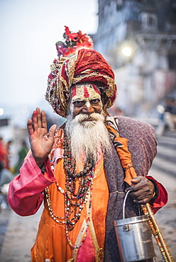 Sadhu (Indian Holy Man) in Varanasi, Uttar Pradesh, India, Asia