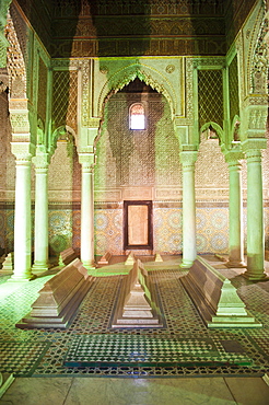 Interior of the Saadien Tombs, Marrakech, Morocco, North Africa, Africa 