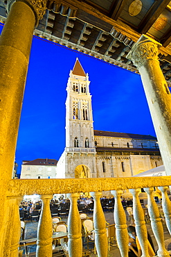 St. Lawrence Cathedral at night, Trogir, Dalmatian Coast, Croatia, Europe 