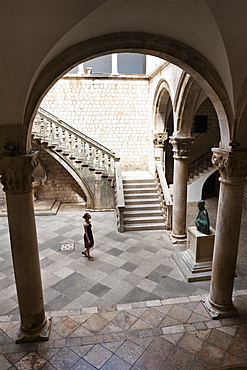 Tourists inside the Rectors Palace, Dubrovnik, Croatia, Europe 