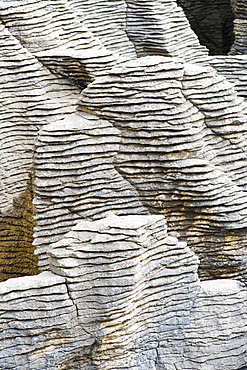 Rock patterns at Pancake Rocks, Punakaiki, West Coast, South Island, New Zealand, Pacific 