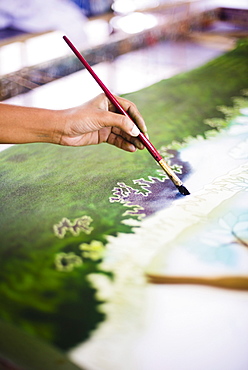 Batik painting near Anuradhapura, Central Province, Sri Lanka, Asia