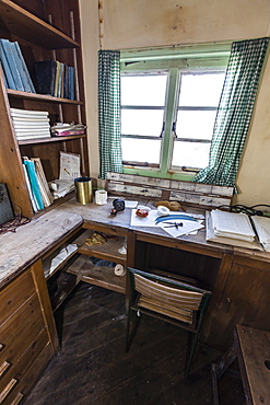 British Research Base W, abandoned and left in 1959 on Detaille Island, Crystal Sound, below the Antarctic Circle, Antarctica, Polar Regions