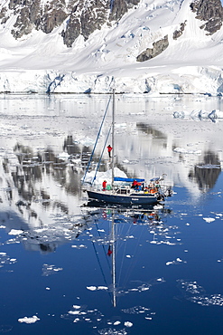 A private sailboat operating in the Errera Channel, Antarctica, Southern Ocean, Polar Regions