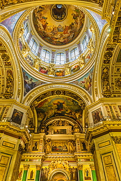 Interior view of St. Isaac's Cathedral, St. Petersburg, Russia, Europe