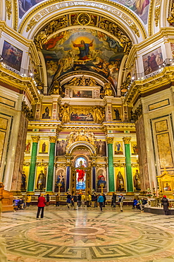 Interior view of St. Isaac's Cathedral, St. Petersburg, Russia, Europe