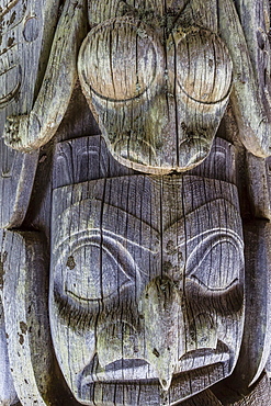 Totem pole at Gwaii Haanas National Park Reserve and Haida Heritage Site, British Columbia, Canada, North America