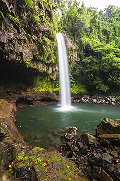 Motion blur image of a waterfall on Taveuni Island, Republic of Fiji, South Pacific Islands, Pacific