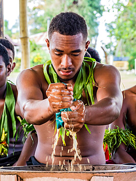 A kava ceremony from the people of Sabeto Village, Viti Levu, Republic of Fiji, South Pacific Islands, Pacific