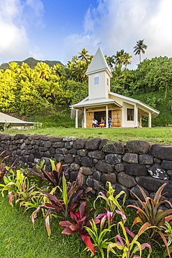 Catholic church in Puama'u, Hiva Oa, Marquesas, French Polynesia, South Pacific, Pacific