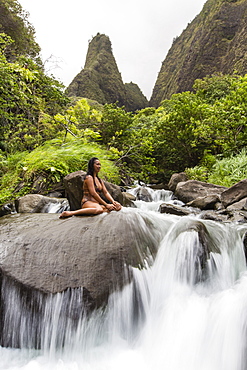 Hawaiian native, Iao Valley, Maui, Hawaii, United States of America, Pacific