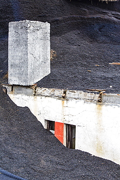 Damage from recent lava flow on Heimaey Island, Iceland, Polar Regions