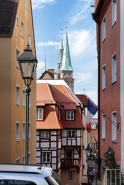 Old town with St. Sebaldus church, Nuremberg, Middle Franconia, Bavaria, Germany