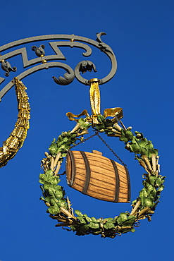 Sign outside Faessla brewery and restaurant, Bamberg, Franconia, Bavaria, Germany