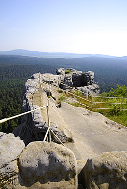 View from castle Regenstein, Blankenburg, Harz, Saxony-Anhalt, Germany, Europe