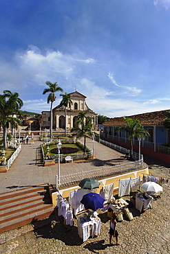 Street stalls at Plaza Mayor, Trinidad, Sancti Spiritus, Cuba, West Indies