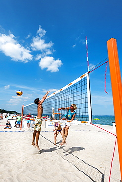 Beach volleyball, Timmendorfer Strand, Baltic Coast, Schleswig-Holstein, Germany