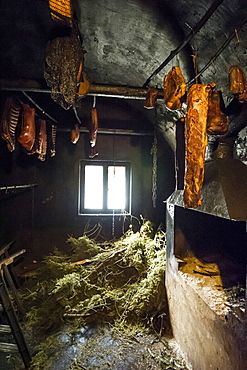 smokehouse, Black Forest Ham, Untermuehlbachhof, St.Georgen-Peterzell, Black Forest, Baden-Wuerttemberg, Germany