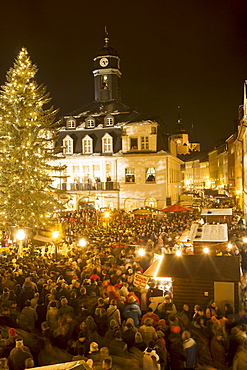 Christmas market, Schwarzenberg, Ore mountains, Saxony, Germany