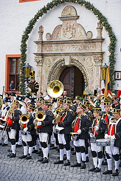 Miners parade, Marienberg, Ore mountains, Saxony, Germany