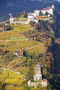 Branzoll castle and Saeben Abbey, Klausen, Trentino-Alto Adige/Südtirol, Italy