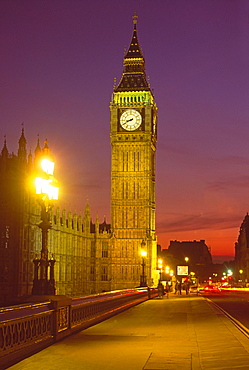 England, London, Big Ben, Houses of Parliament, dusk