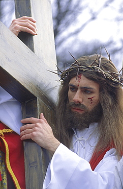 Jesus Christ played by a priest, The Mystery of the passion of Christ Kalwaria Zebrzydowska, Cracow, Poland