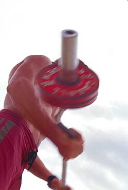 Weightlifter during lift