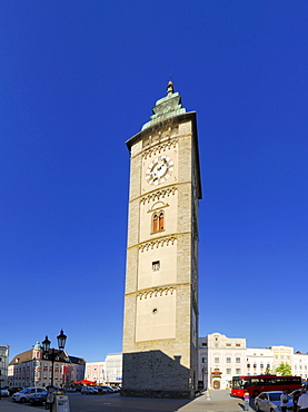 City tower and city square, Enns, Upper Austria, Austria