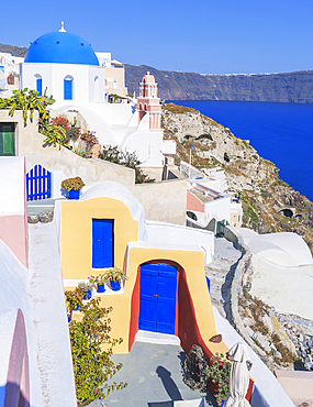 View of Oia village, Oia, Santorini, Cyclades Islands, Greece