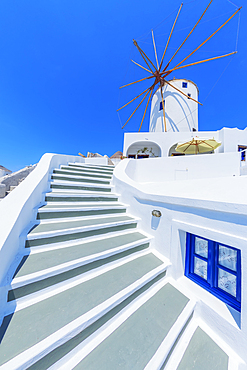 Traditional windmill, Oia, Santorini, Cyclades Islands, Greece