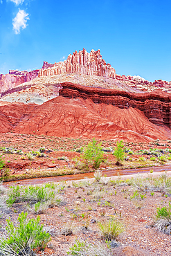 The Castle rock formation, Capitol Reef National Park, Utah, USA, North America