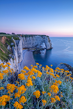 Manneporte rock arch on the Alabaster Coast near Étretat, Normandy, France.