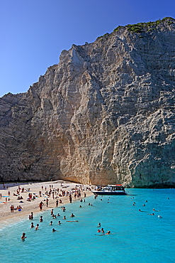 Shipwreck Beach on the west coast is a tourist magnet. It can only be reached by boat, Zakynthos Island, Ionian Islands, Greece