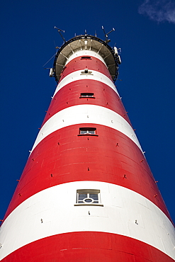 View up to the lighthouse of Ameland, near Hollum, Ameland, West Frisian Islands, Friesland, Netherlands, Europe