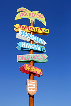 Sign on Alykes Beach, Zakynthos Island, Ionian Islands, Greece